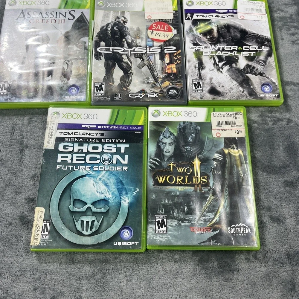 Lot Of 8 Microsoft Xbox 360 Video Games Halo Splinter Cell Fallout Sniper Elite‎